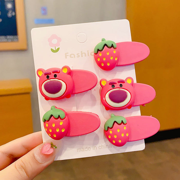 Wholesale Strawberry Bear Hair Clip - Stylish Cartoon Resin Hair Accessory for Everyday Styling Gift
