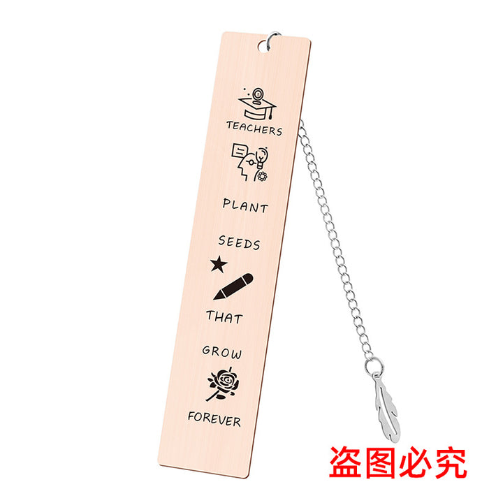 Wholesale Stainless Steel Teacher's Day Bookmark JDC-BM-GangG001