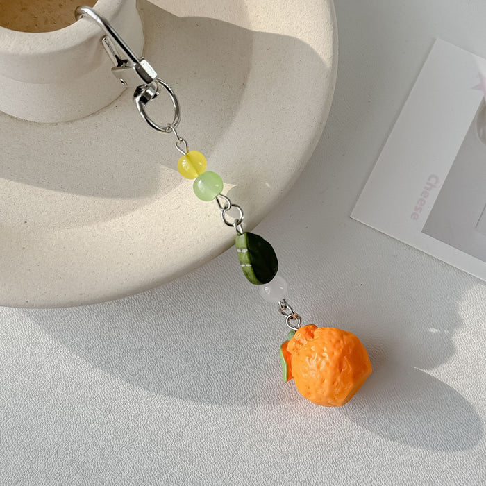 Wholesale Orange Phone Pendant Fruit Bag Pendant Keychain