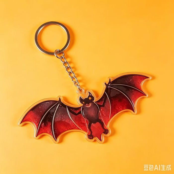 Wholesale Acrylic Keychain Skeleton Ghost Pumpkin Bat Cat Design MOQ≥2