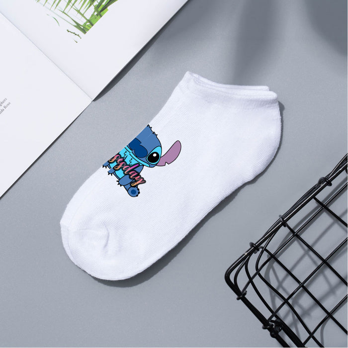 Wholesale Cartoon Simple Breathable Short Style Multi-color Cotton Crew Socks JDC-SK-WuDM001