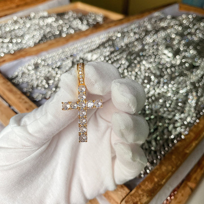 Wholesale Twist Chain Cross Men's Simple Jewelry Necklace Pendant Men's Popular Cross