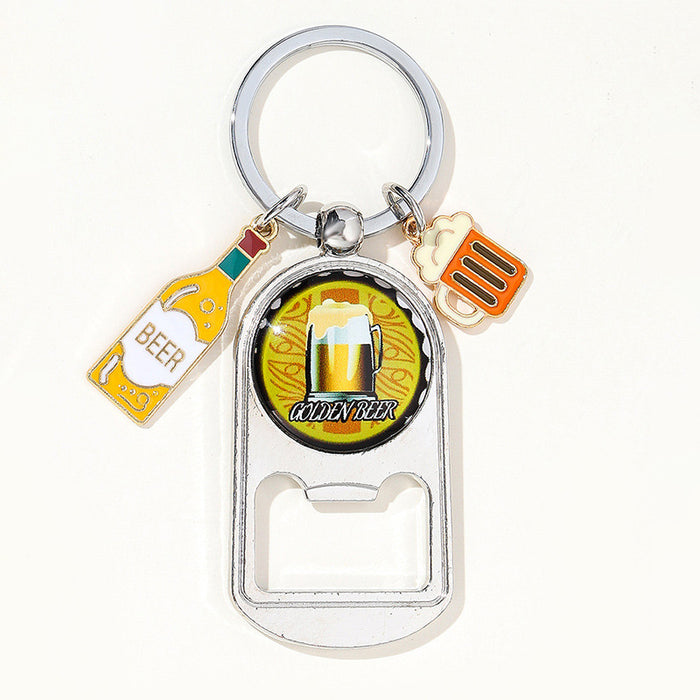 Wholesale Time Glass Beer Festival Bottle Opener Alloy Keychain JDC-KC-HuiWen012