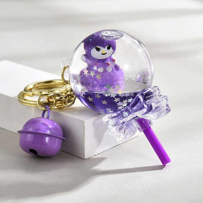 Wholesale Cute Acrylic Liquid Glitter Bottle Keychain