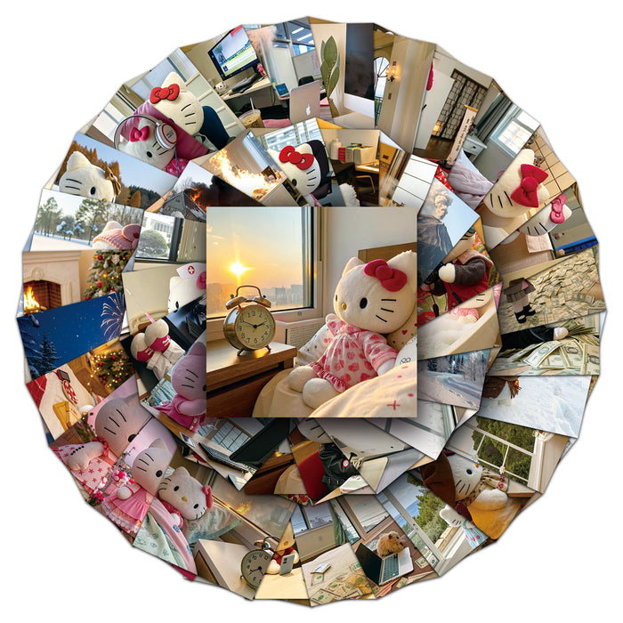 Wholesale 54pcs Kitten daily graffiti stickers personality creative spoof trend cool play decoration mobile phone luggage stickers