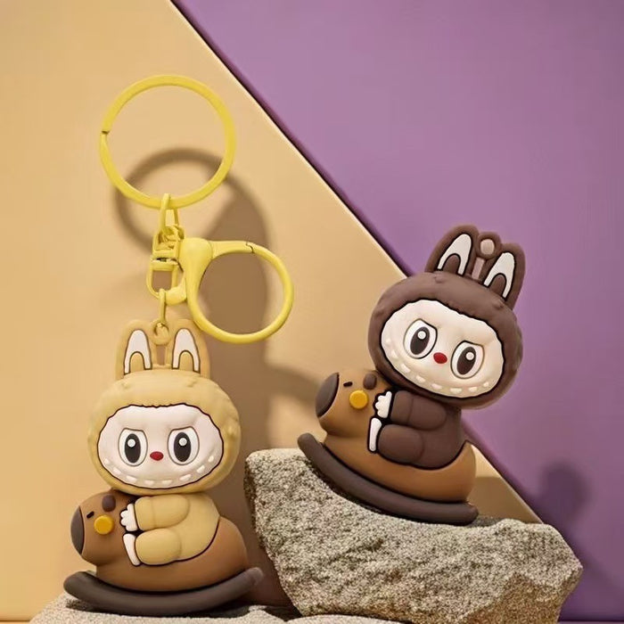 Wholesale  Rocker Horse Rab Cloth Keychain Cute Three-dimensional Doll Student Schoolbag Hanging Simple Car Pendant