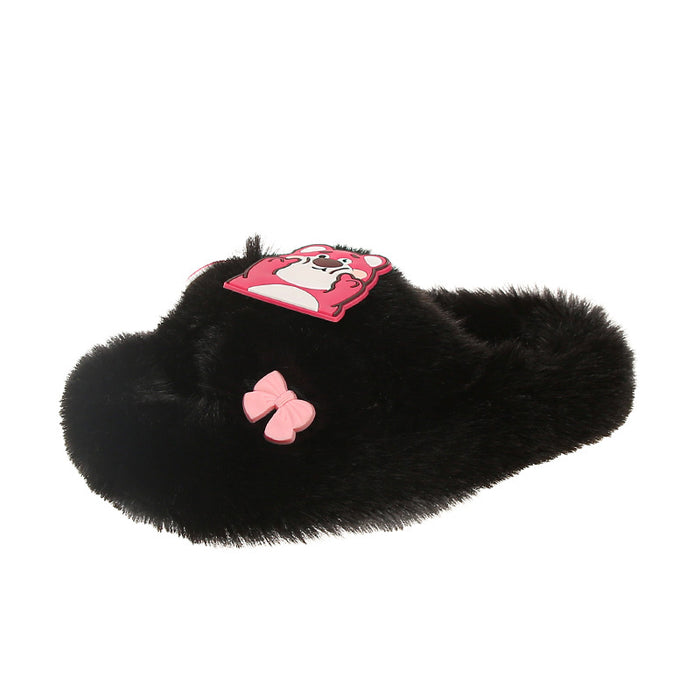 Wholesale Cartoon bear cute home thick-soled cotton-padded shoes slippers outerwear f slippers