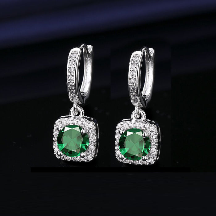 Wholesale  Princess Square Simulated Moissanite Stud Earrings Fashion Accessory Gift for Resale