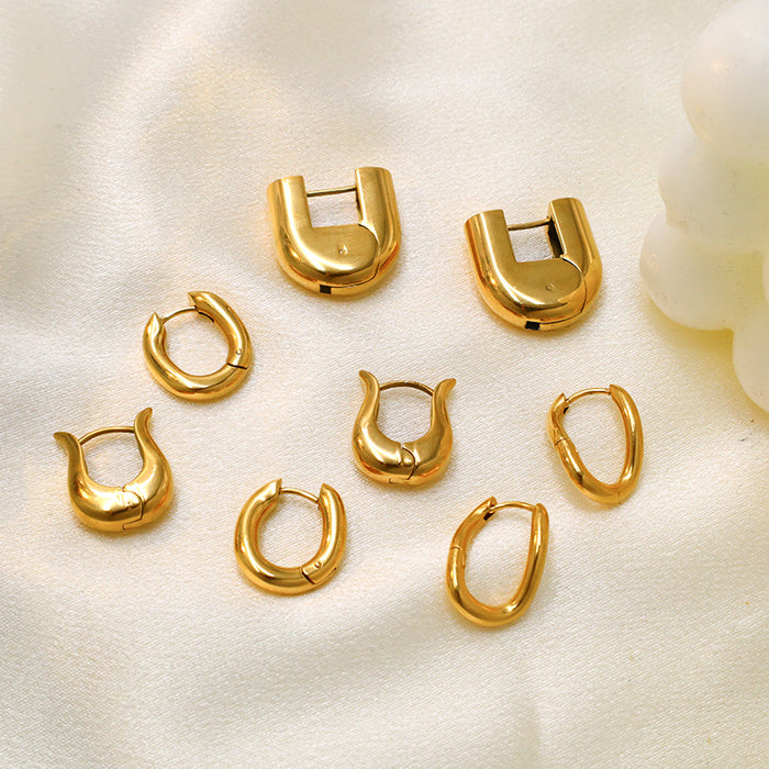 Wholesale square smooth titanium steel earrings