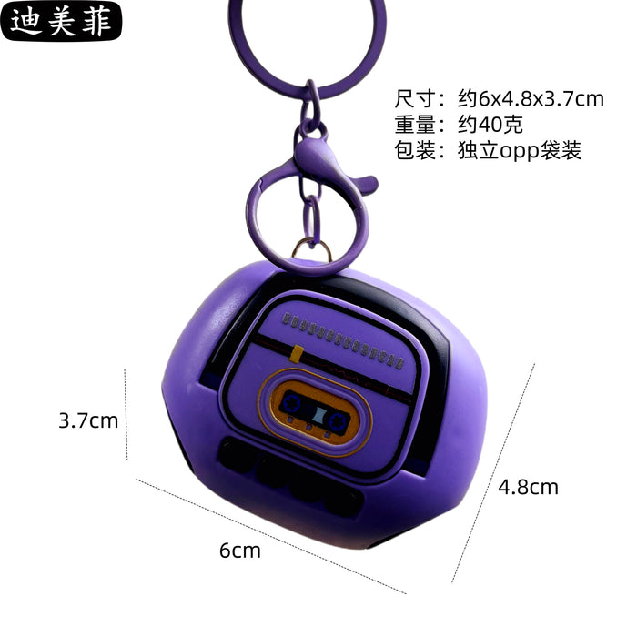 Wholesale Nostalgic Retro Recorder Keychain Cute Cartoon Mini Audio Sound Small Toy Student Pendant Small Gift