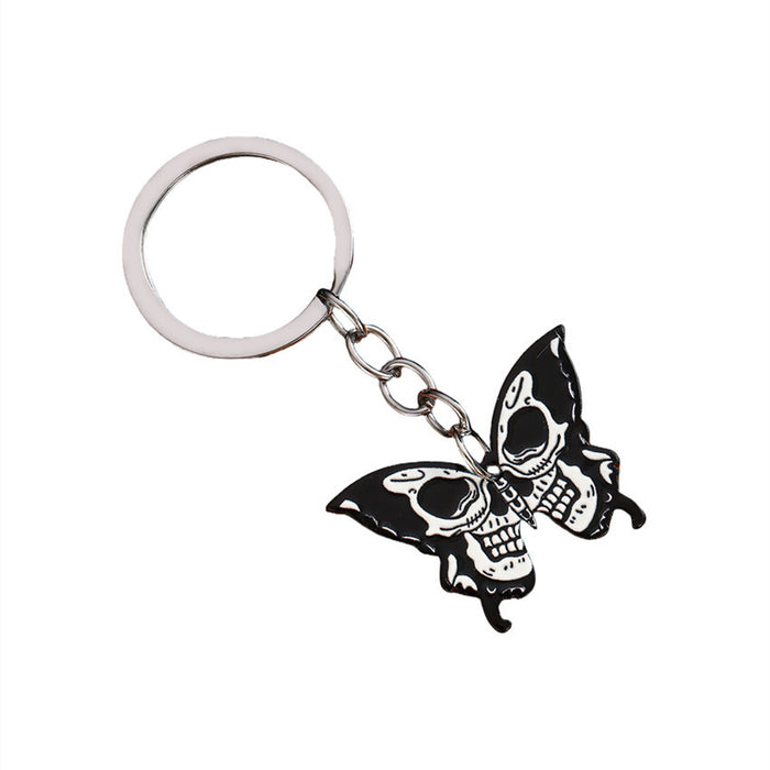Wholesale Acrylic  Skull Keychain with  Web Design Party Decorative Accessory MOQ:2