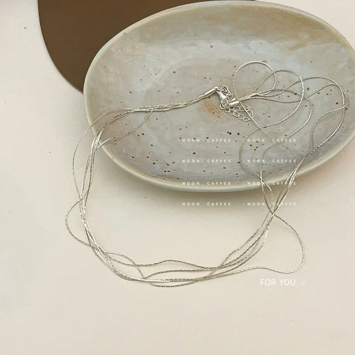 Wholesale Multi layered thin necklace with retro style collarbone chain and neck chain