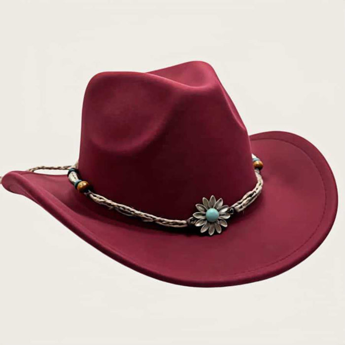 Wholesale Retro Cowboy Hat Wide Brim Wool Felt Sun Protection Fashion Accessory