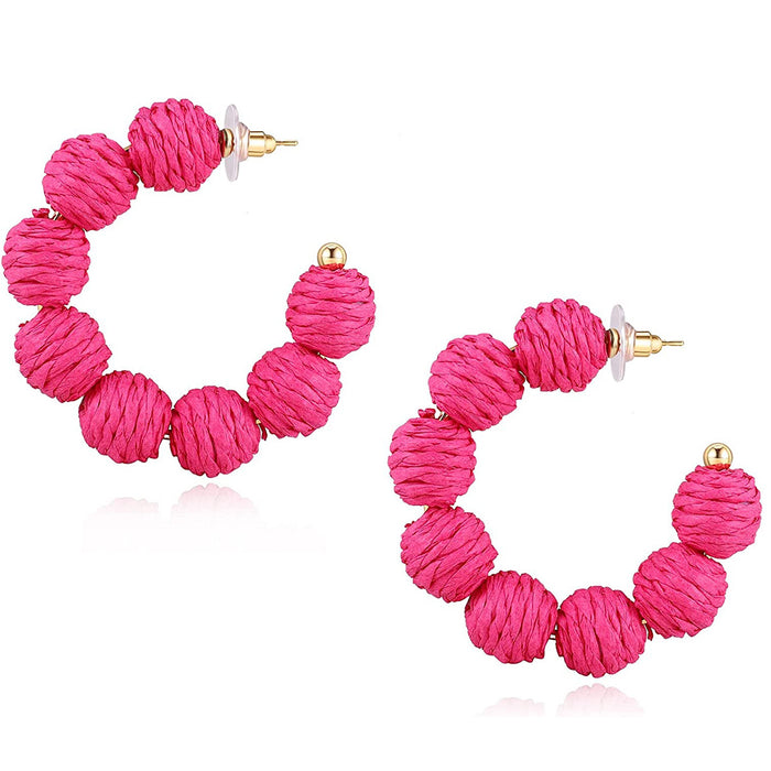 Wholesale 10pcs Rose Red Geometric Alloy Earrings JDC-ES-HengX005