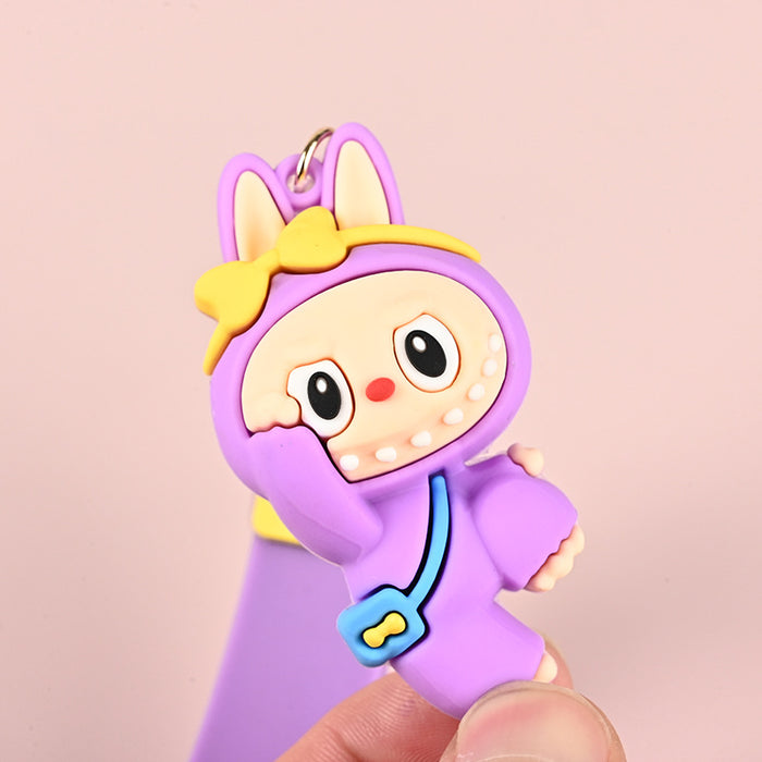 Wholesale PVC Soft Rubber Cartoon Keychain 3D Doll Bag Charm for Students Backpack Decorative MOQ≥10