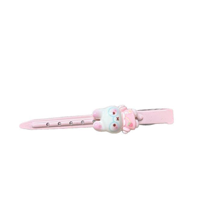 Wholesale Resin Bunny Duckbill Hair Clip Cute Kawaii Pink Barrette For Girls Stylish Hair Accessory Boutique Resale