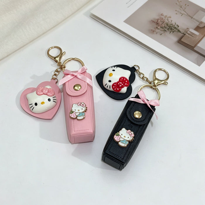 Wholesale Cartoon Lipstick Holder Keychain Bag Charm Cosmetic Mirror Decorative Accessory