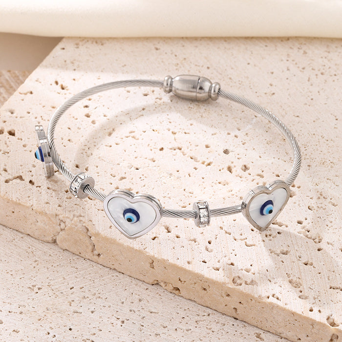 Wholesale Beaded bracelet with stainless steel gold-plated zircon stones