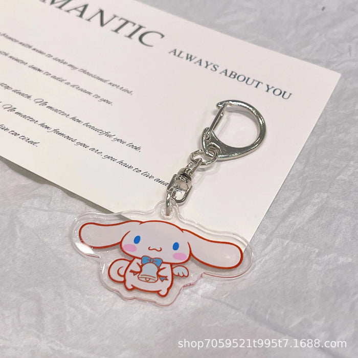 Wholesale Double-sided Keychain Cute Cartoon Book Bag Pendant Transparent Pendant Acrylic Key Ring for Men and Women