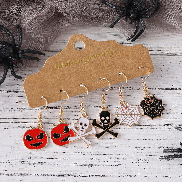 Wholesale Ghost Bat Skull Pumpkin Earring Set Fashion Jewelry Accessory
