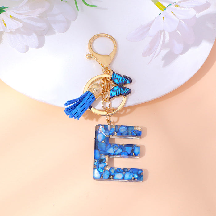 Wholesale Letter Keychain Tassel Butterfly Girl Bag Pendant