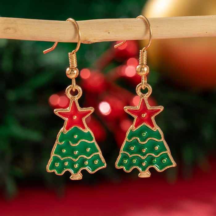 Wholesale Alloy Christmas Earrings with Elk and Snowflake Design for Holiday Party and Gift