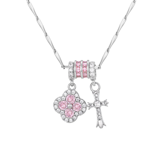Wholesale copper gold-plated four-leaf clover necklace