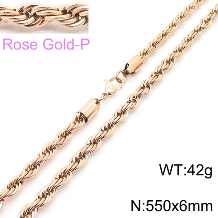 Wholesale Trendy Twist Chain Necklace Titanium Steel Jewelry