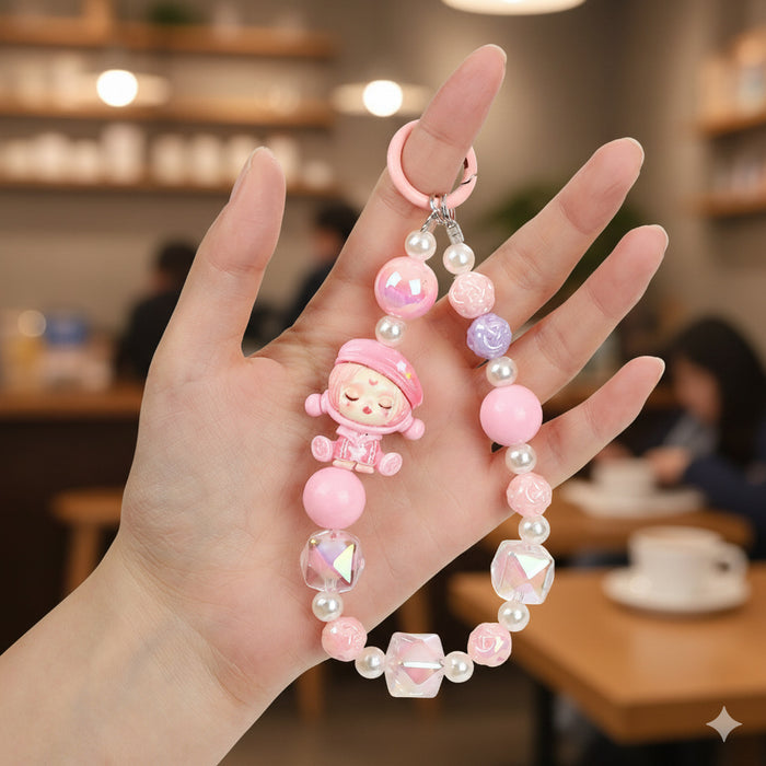 Wholesale Cartoon Beaded Mobile Phone Chain Keychain