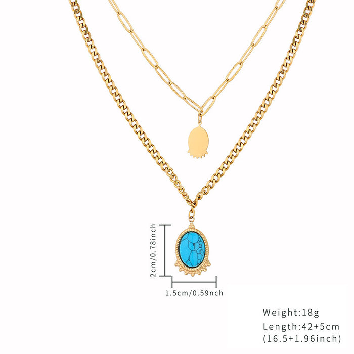 Wholesale 2pcs Luxury Beaded Jewelry Turquoise Necklace