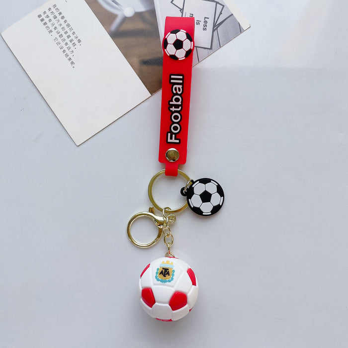 Wholesale epoxy team football keychain pendant bag car key chain accessories gift