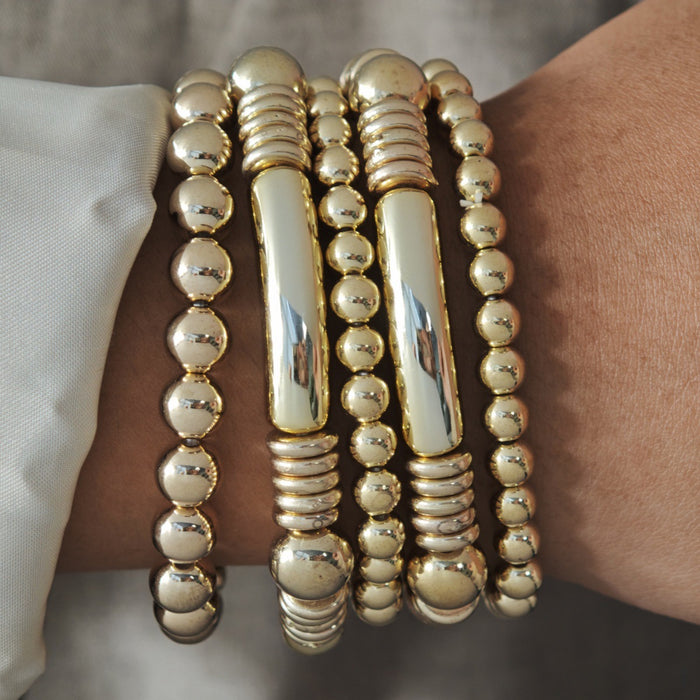 Wholesale Resin Retro Color-Contrast Beaded Bracelet Handmade Woven Stackable Jewelry Accessory MOQ≥2