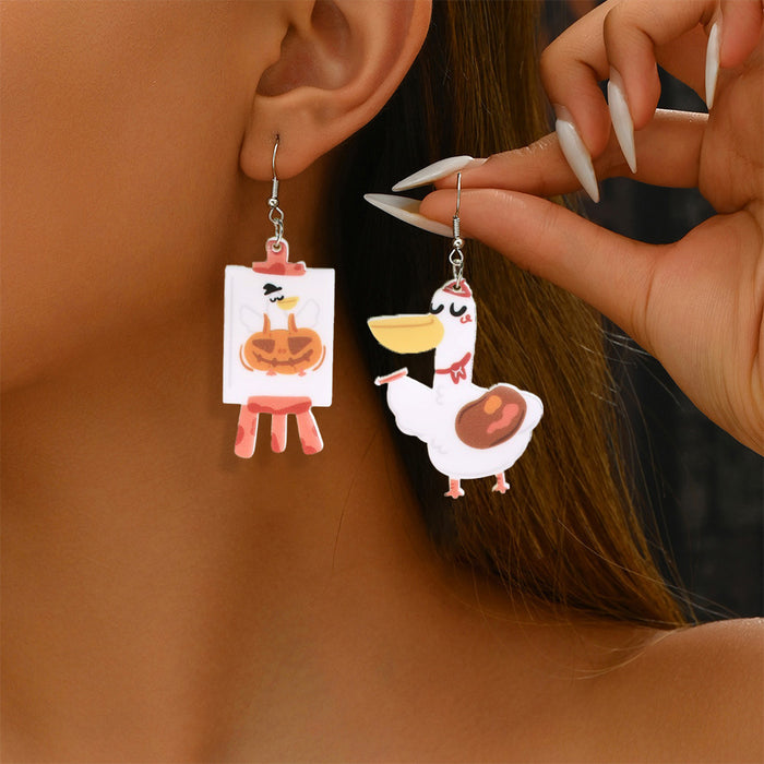 Wholesale Cartoon cat and elephant animal acrylic earrings