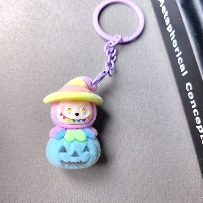 Wholesale Pumpkin  Flocking Punch Cute Phone Charm Bag Accessory