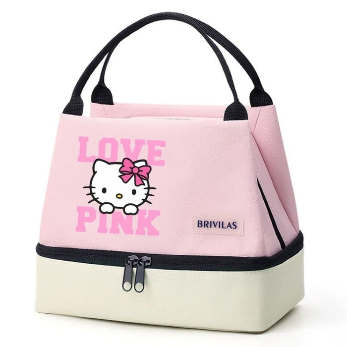 Wholesale Contrasting Color Printed Double-Layer Insulated Bag Ice Bag Outing Lunch Bag