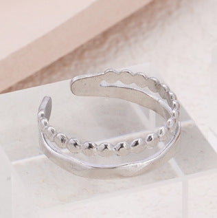 Wholesale A luxurious geometric stainless steel ring