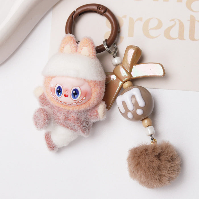 Wholesale Flocked Dancing Cartoon Character Keychain