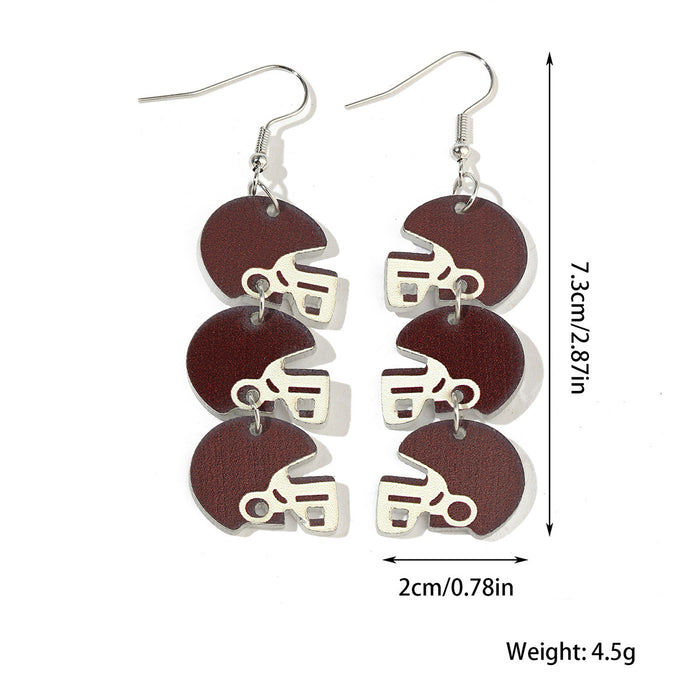 Wholesale Rugby Cap Acrylic Drop Earrings