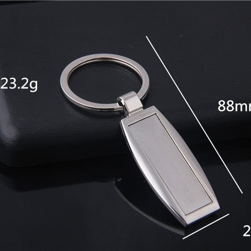 Wholesale Fashionable zinc alloy single row keychain, car anti loss keychain pendant, blank hanging tag, double-sided laser drip adhesive