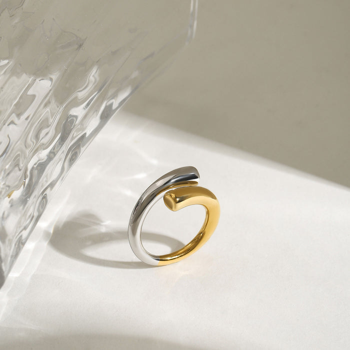 Wholesale stainless steel ring titanium steel gold and silver color matching jewelry