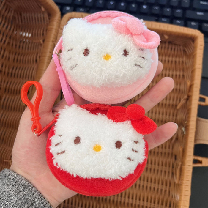 Wholesale 3D Cat Plush Mini Wallet with Glasses