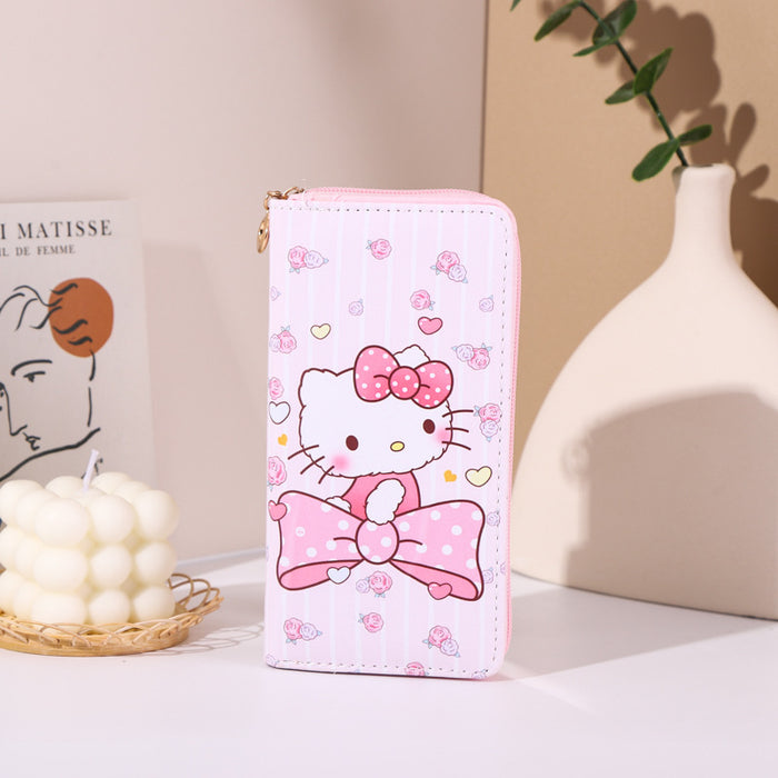 Wholesale Cute Cartoon Long Zipper Multi-Layer Wallet with PU Digital Print