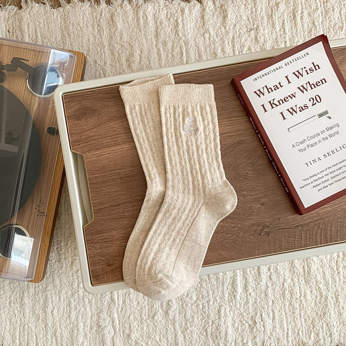 Wholesale Socks with double needle embroidery, tube socks, pile socks