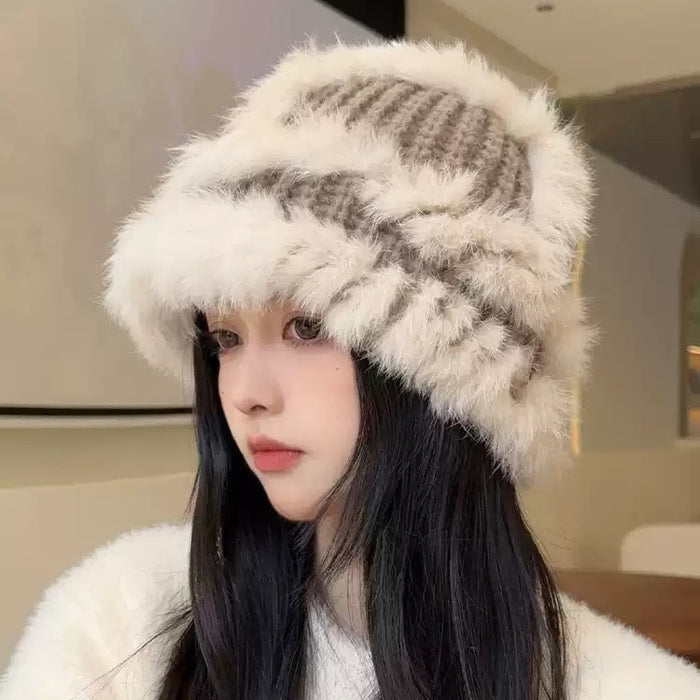 Wholesale Knitted fisherman ear protection, knitted warm woolen hat, plush hat