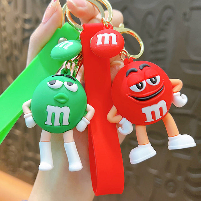 Wholesale  Bean Key Chain Doll Key Ring Cartoon Chocolate Soft Glue Doll Cute Couple Bag Key Chain