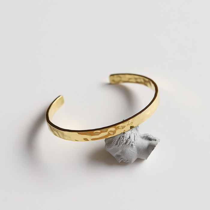 Wholesale Irregular Hammer Pattern Bracelet Women's Bracelet Titanium Steel