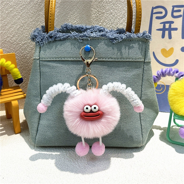 Wholesale Cartoon Key Chain Cute Sausage Mouth Internet Celebrity Schoolbag Pendant Plush Doll Key Chain Hanging Small Gift