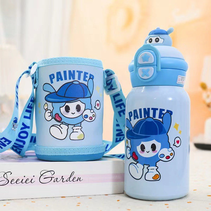Wholesale Children' s thermos cup stainless steel double drinking pipette cup cute kindergarten baby special cup