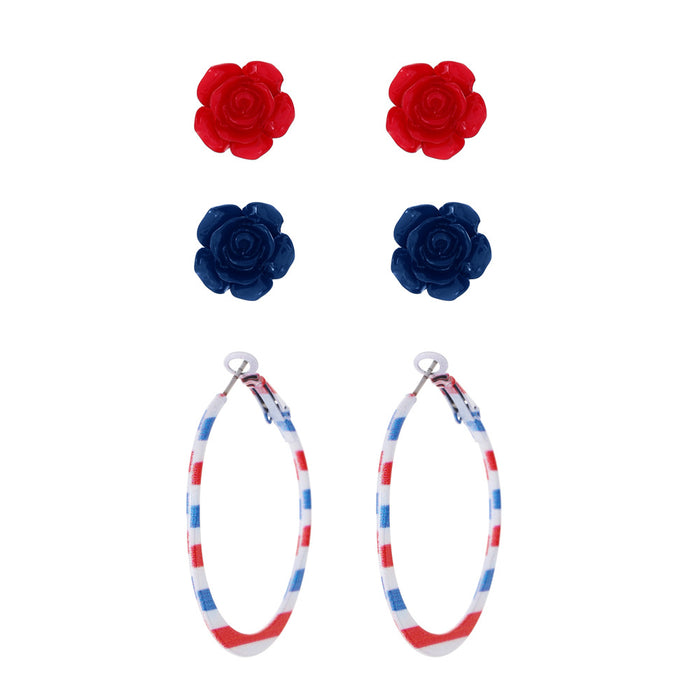 Wholesale Independence Day Diamond Retro Oil Drop Earrings JDC-ES-MiaoYa008
