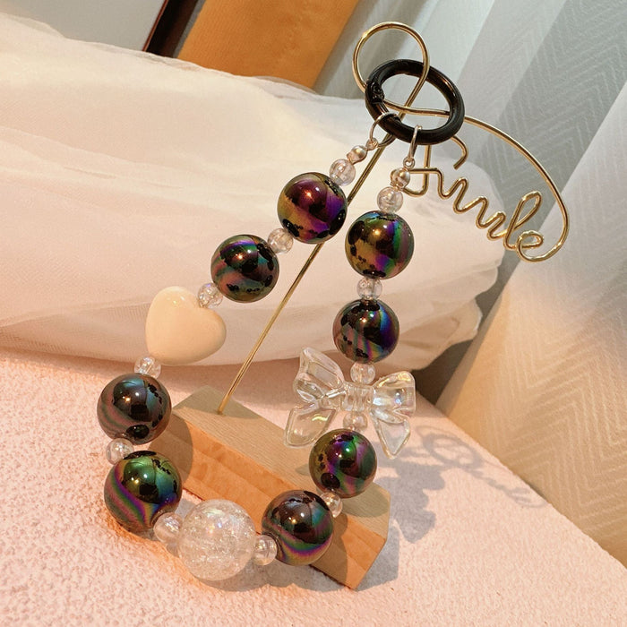 Flower Beaded Mobile Phone Chain Keychain Pendant Bag Decorative Hanging Ornaments